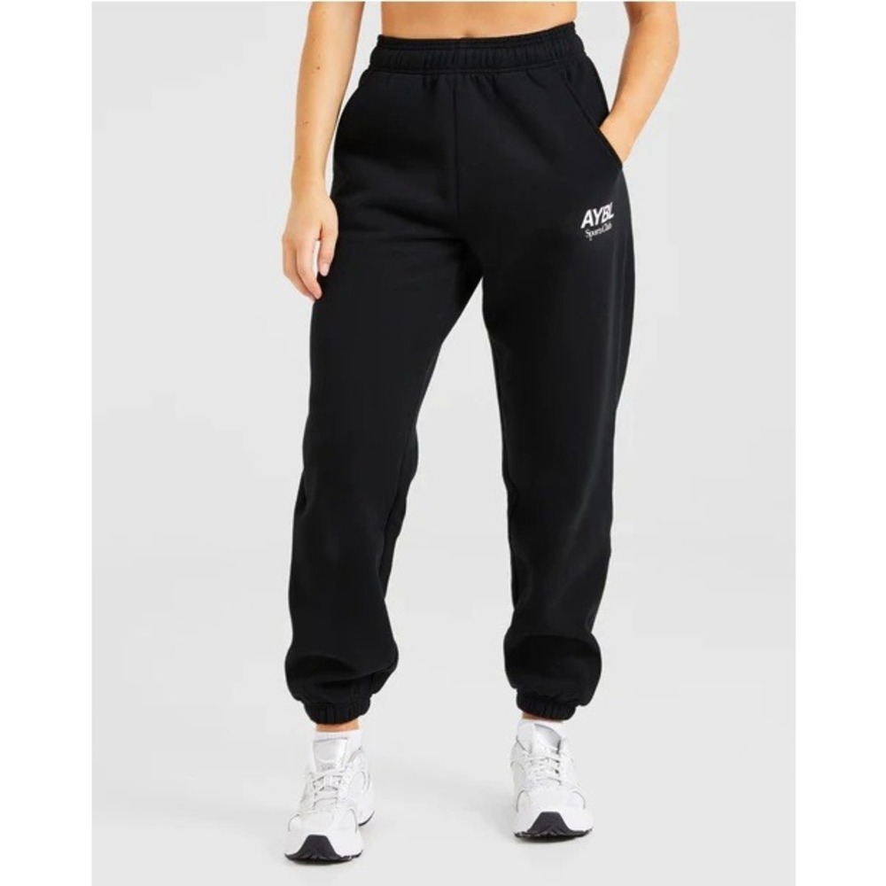 AYBL Sports Women's Black White Club Oversized Joggers‎ Size L NWT